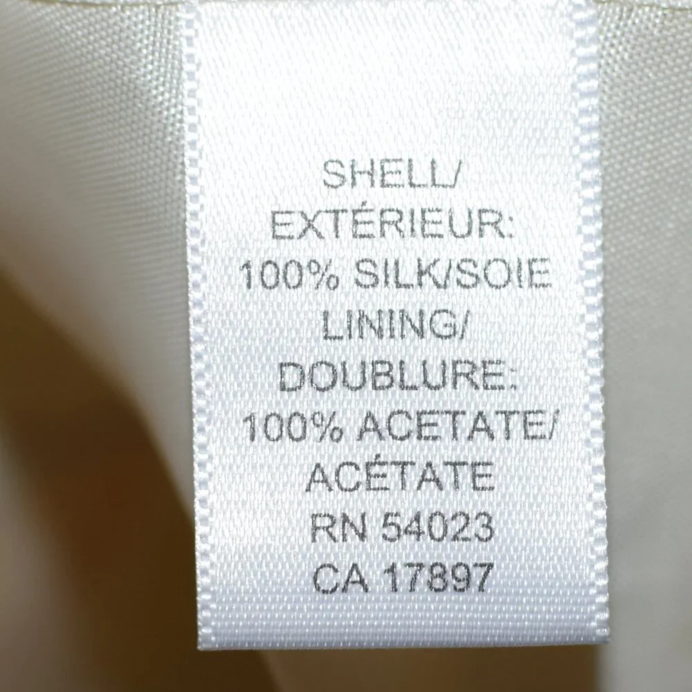 Banana Republic 100% Silk Yellow Floral Classic Skirt Church Wedding Career Wear